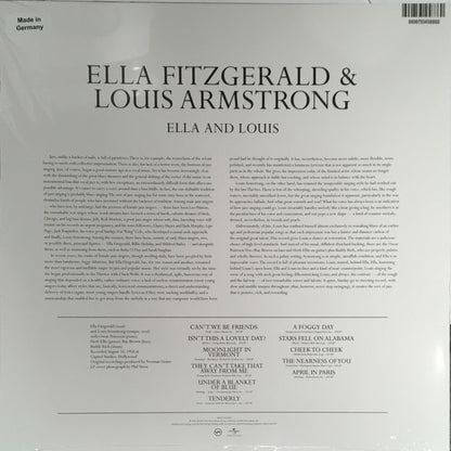 Ella Fitzgerald & Louis Armstrong : Ella And Louis (LP, Album, RE, RM, 180)