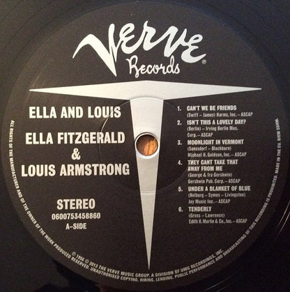 Ella Fitzgerald & Louis Armstrong : Ella And Louis (LP, Album, RE, RM, 180)