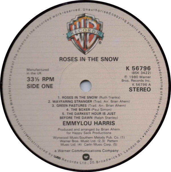 Emmylou Harris : Roses In The Snow (LP, Album)