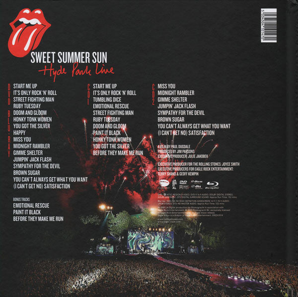 The Rolling Stones : Sweet Summer Sun - Hyde Park Live  (2xCD, Album, Del + DVD-V, NTSC + Blu-ray)