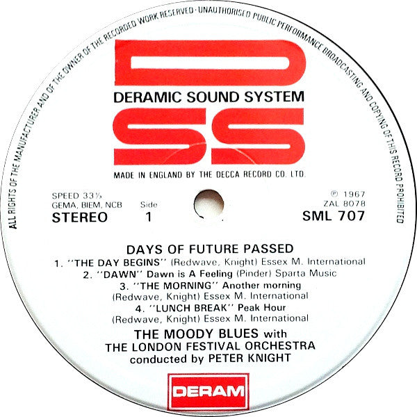The Moody Blues With The London Festival Orchestra Conducted By Peter Knight (5) : Days Of Future Passed (LP, Album, RP)