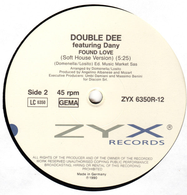 Double Dee featuring Dany : Found Love Remixes (12")