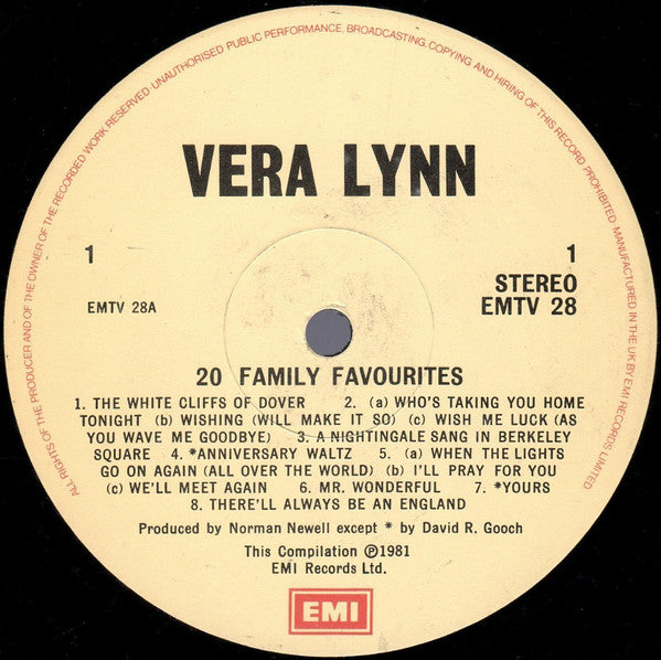 Vera Lynn : 20 Family Favourites (LP, Comp)