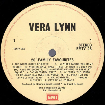 Vera Lynn : 20 Family Favourites (LP, Comp)