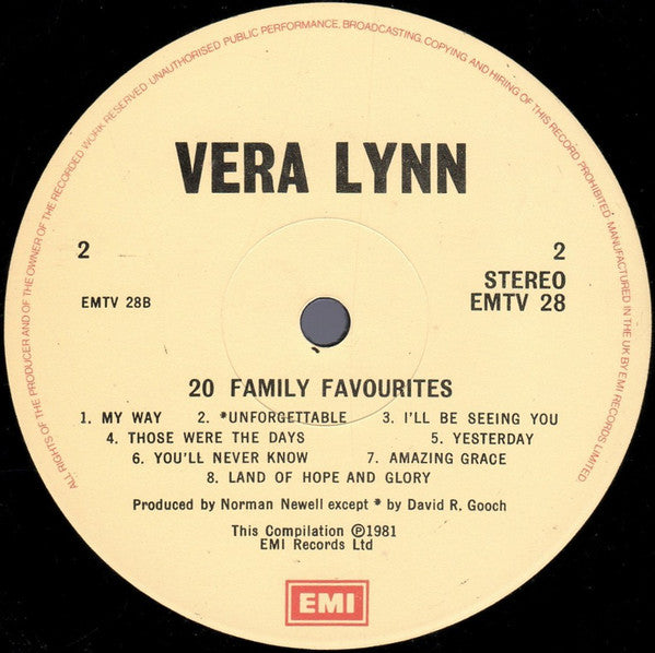 Vera Lynn : 20 Family Favourites (LP, Comp)