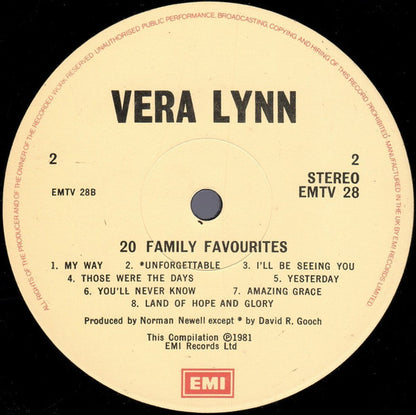 Vera Lynn : 20 Family Favourites (LP, Comp)