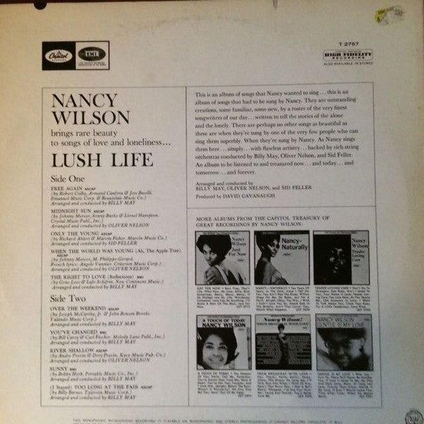Nancy Wilson : Lush Life (LP, Mono)