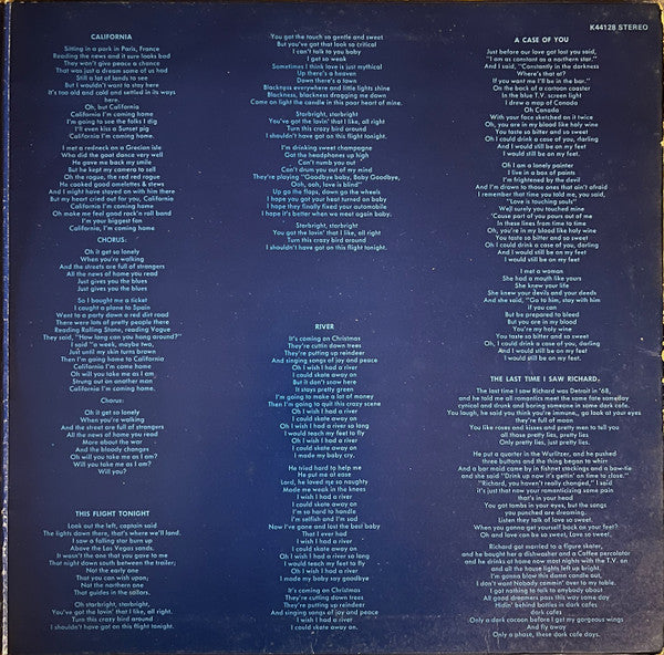 Joni Mitchell : Blue (LP, Album, Tex)