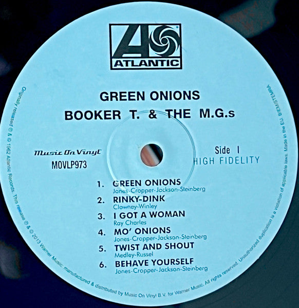 Booker T. & The M.G.s* : Green Onions (LP, Album, Mono, RE, 180)