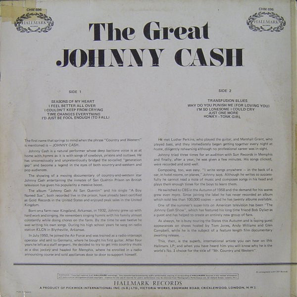 Johnny Cash : The Great Johnny Cash (LP, Album, RE)