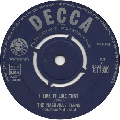 The Nashville Teens : Tobacco Road (7", Single)