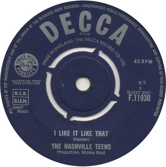 The Nashville Teens : Tobacco Road (7", Single)