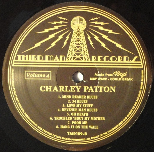 Charley Patton : Complete Recorded Works In Chronological Order Volume 4 (LP, Comp, 180)