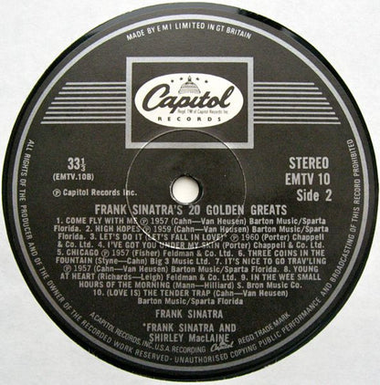 Frank Sinatra : Twenty Golden Greats (LP, Comp)