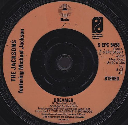 The Jacksons Featuring Michael Jackson : Dreamer (7", Single, Inj)