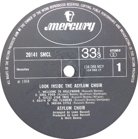 Asylum Choir : Look Inside The Asylum Choir (LP, Album)