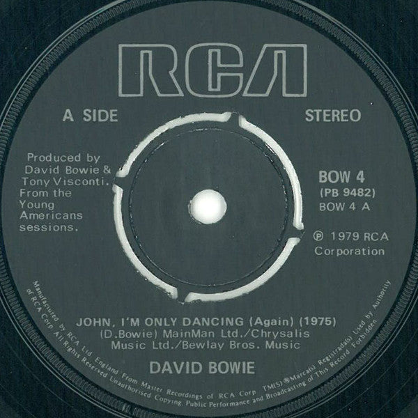 David Bowie : John, I'm Only Dancing (Again) (1975) / John, I'm Only Dancing (1972) (7", Single, Pus)