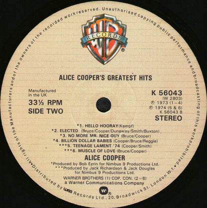 Alice Cooper : Alice Cooper's Greatest Hits (LP, Comp, RE)