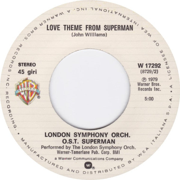 John Williams (4) Conducting The London Symphony Orchestra : Main Theme From Superman - Superman Il Film  (7", Single)