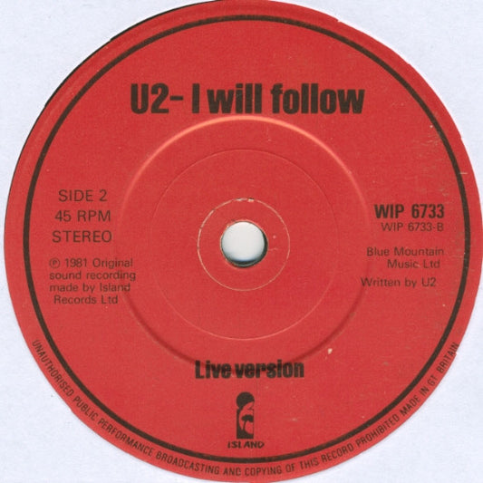 U2 : Gloria (7", Single, Sol)