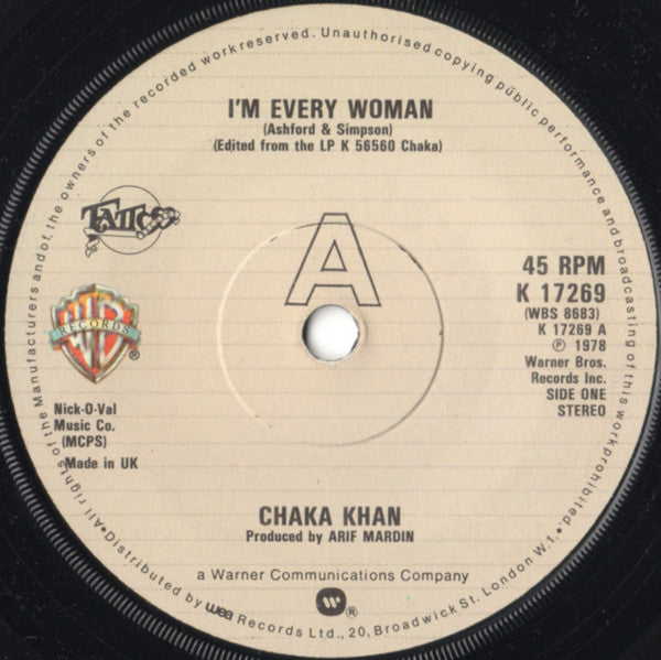 Chaka Khan : I'm Every Woman (7", Single, Com)