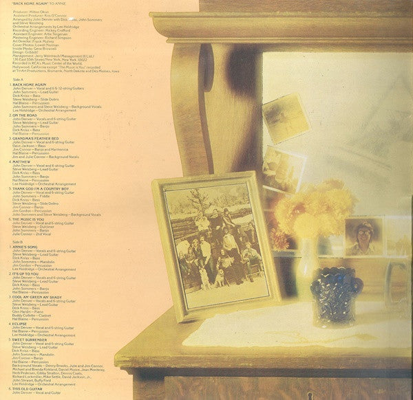 John Denver : Back Home Again (LP, Album, Gat)