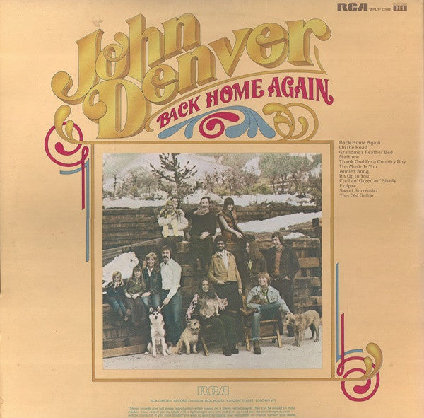 John Denver : Back Home Again (LP, Album, Gat)