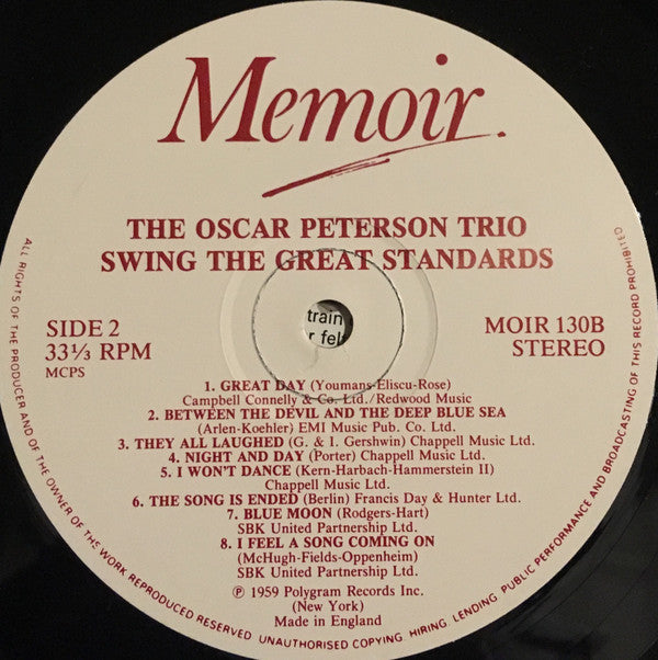 The Oscar Peterson Trio : The Oscar Peterson Trio Swing The Great Standards (LP, Comp)