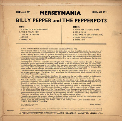 Billy Pepper & The Pepperpots : Merseymania (LP, Album)