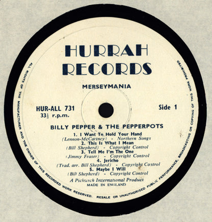 Billy Pepper & The Pepperpots : Merseymania (LP, Album)