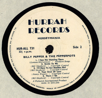 Billy Pepper & The Pepperpots : Merseymania (LP, Album)