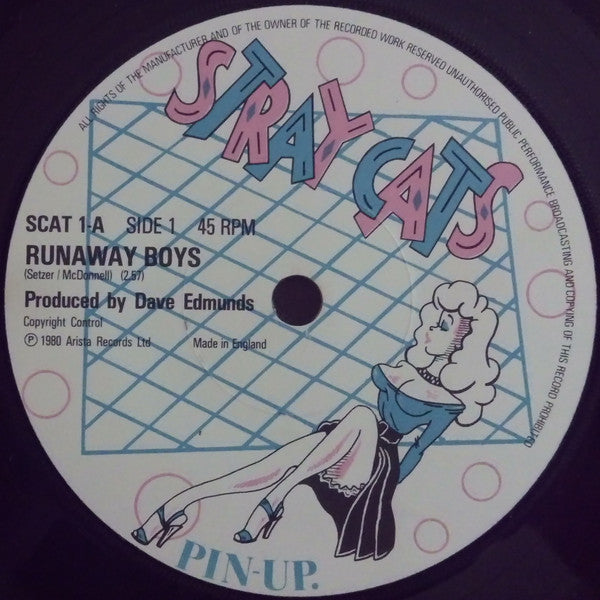 Stray Cats : Runaway Boys (7", Single, Pap)