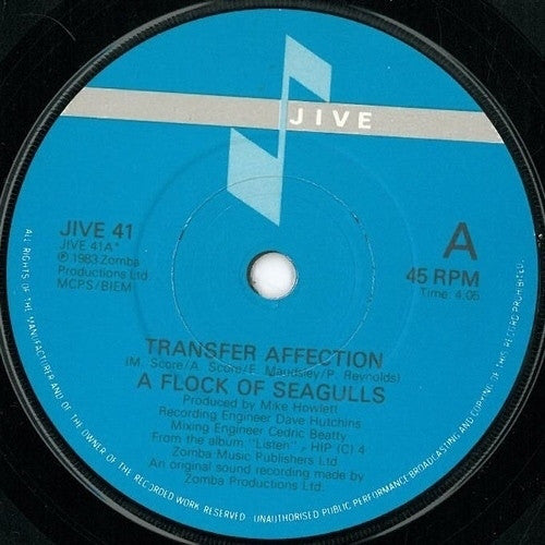 A Flock Of Seagulls : Transfer Affection (7", Single)