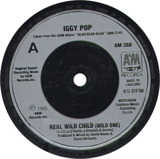 Iggy Pop : Real Wild Child (Wild One) (7", Single, Pos)
