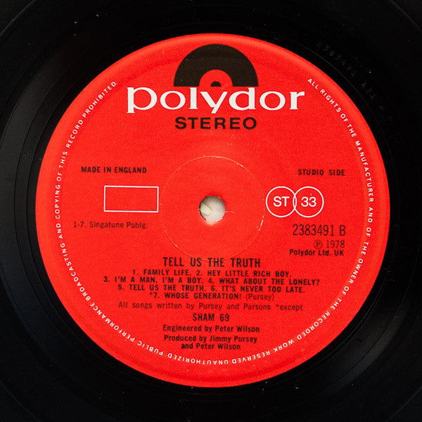 Sham 69 : Tell Us The Truth (LP, Album)