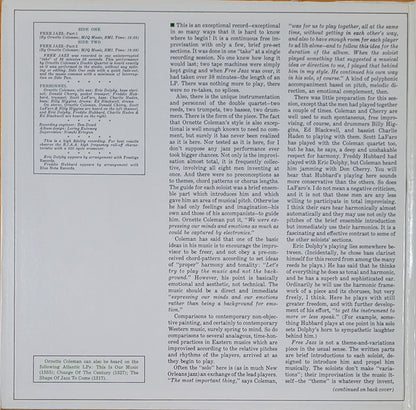 The Ornette Coleman Double Quartet : Free Jazz - A Collective Improvisation By (LP, Album, RE, Gat)