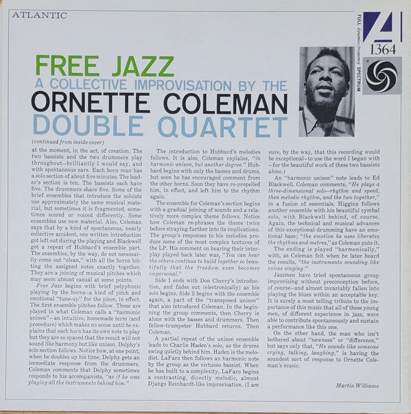 The Ornette Coleman Double Quartet : Free Jazz - A Collective Improvisation By (LP, Album, RE, Gat)
