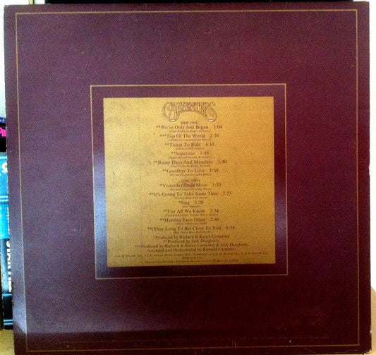 Carpenters : The Singles 1969-1973 (LP, Album, Comp, Gat)