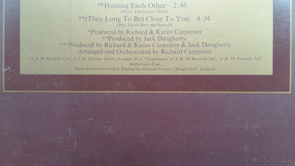 Carpenters : The Singles 1969-1973 (LP, Album, Comp, Gat)