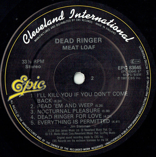 Meat Loaf : Dead Ringer (LP, Album)