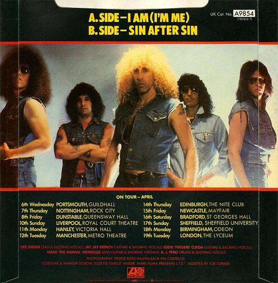 Twisted Sister : I Am (I'm Me) (7", Single, Sol)