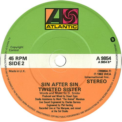 Twisted Sister : I Am (I'm Me) (7", Single, Sol)