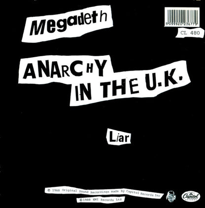 Megadeth : Anarchy In The U.K. (7", Single, Sil)