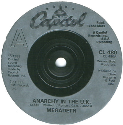 Megadeth : Anarchy In The U.K. (7", Single, Sil)