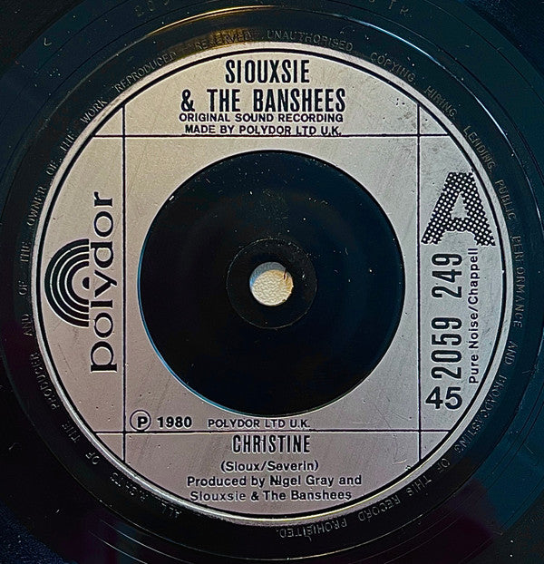 Siouxsie And The Banshees* : Christine (7", Single, Sol)