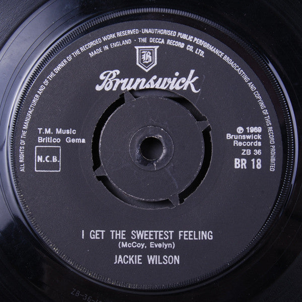 Jackie Wilson : I Get The Sweetest Feeling / (Your Love Keeps Lifting Me) Higher And Higher (7", Single, RE)