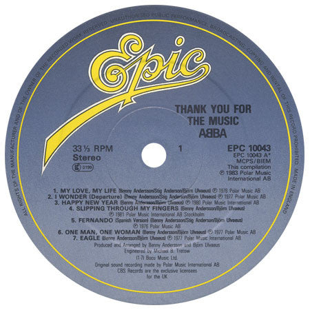 ABBA : Thank You For The Music (LP, Comp)