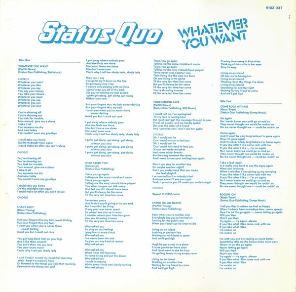 Status Quo : Whatever You Want (LP, Album)