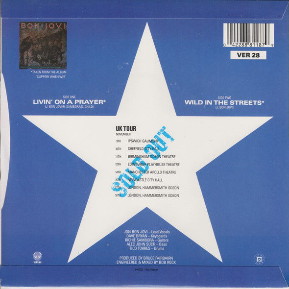 Bon Jovi : Livin' On A Prayer (7", Single, Pap)
