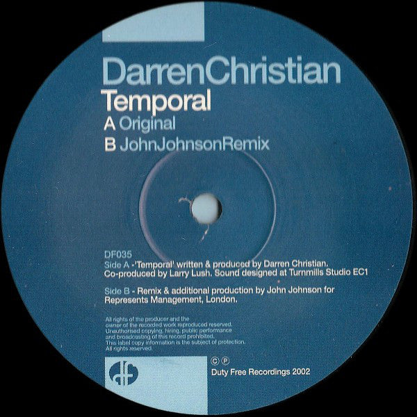 Darren Christian : Temporal (12")